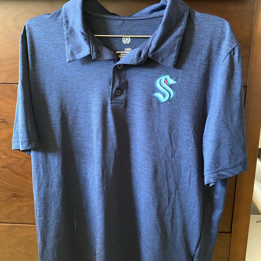 Fanatics Blue Seattle Kraken Polo Shirt